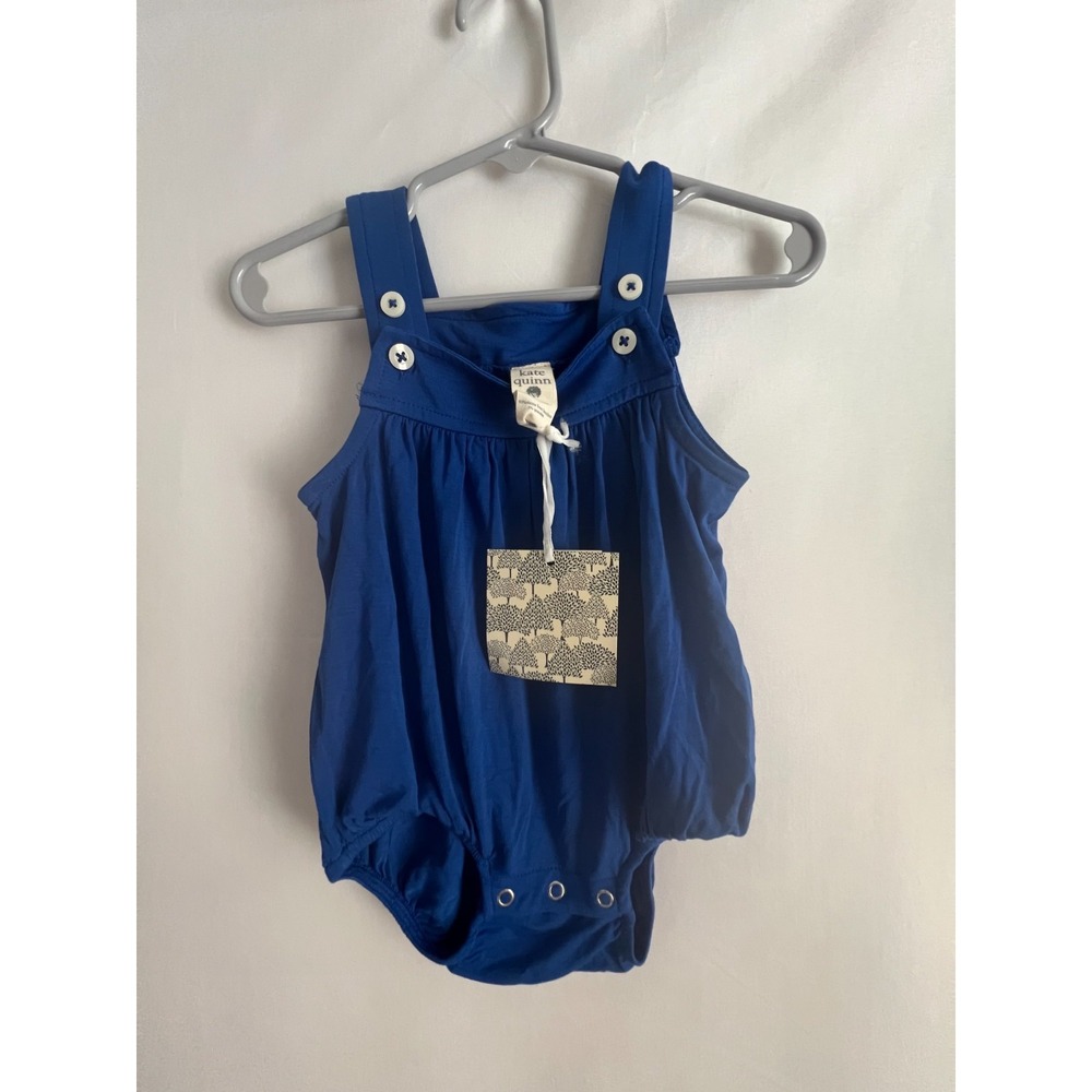 Kate Quinn Bubble Romper Baby 6-12M Royal Blue Bamboo School Cozy